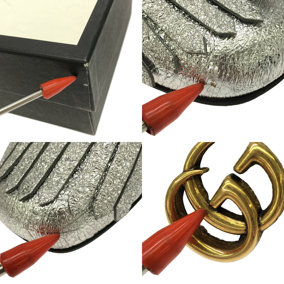 古馳 | GG Marmot 高跟鞋 | 37 1/2 |銀 |女性的