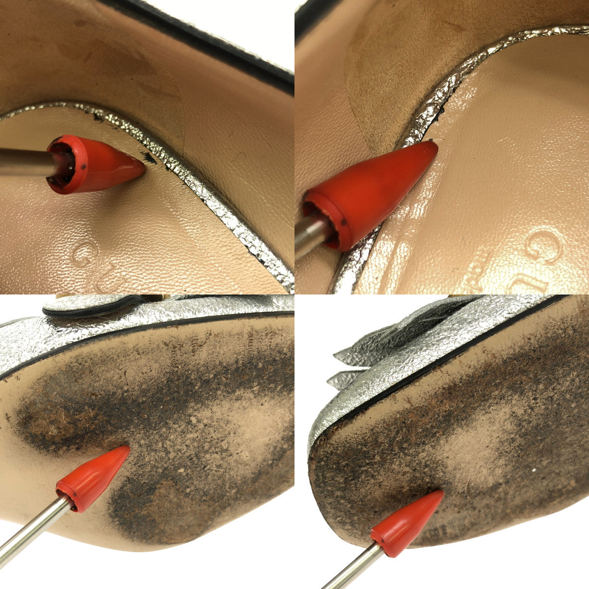 古馳 | GG Marmot 高跟鞋 | 37 1/2 |銀 |女性的