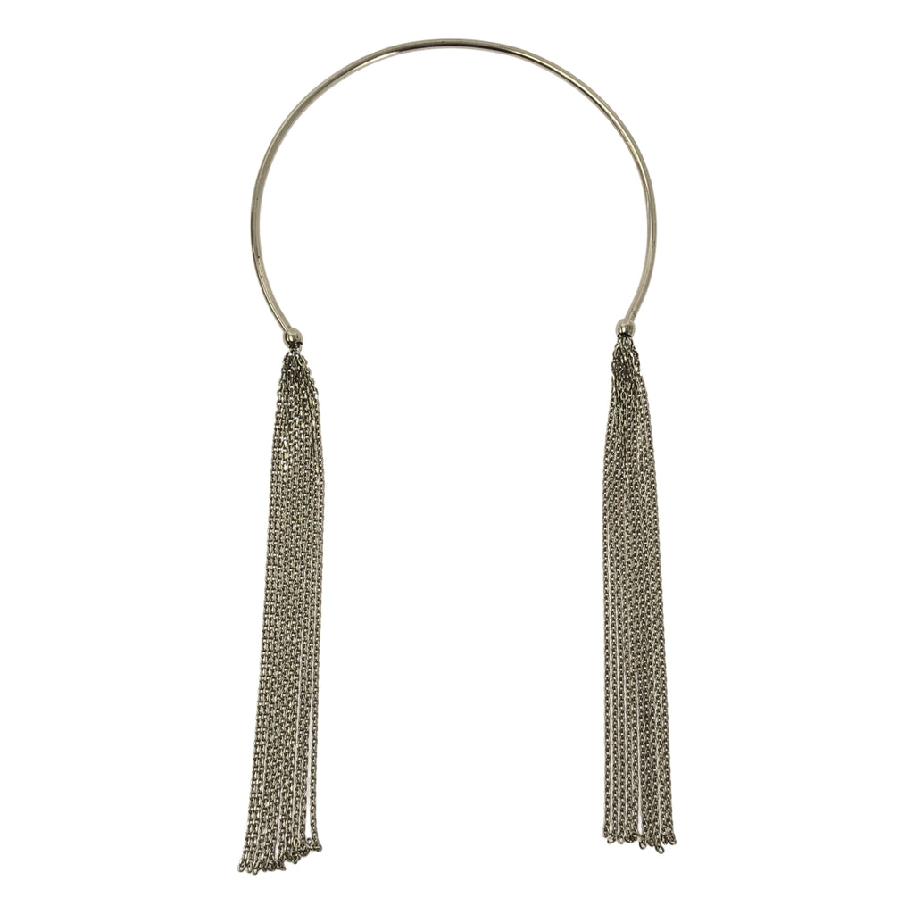 【미품】 FUMIE=TANAKA / 후미에타나카 | 2024SS | chain fringe nec 체인 프린지 초커 | 실버 |