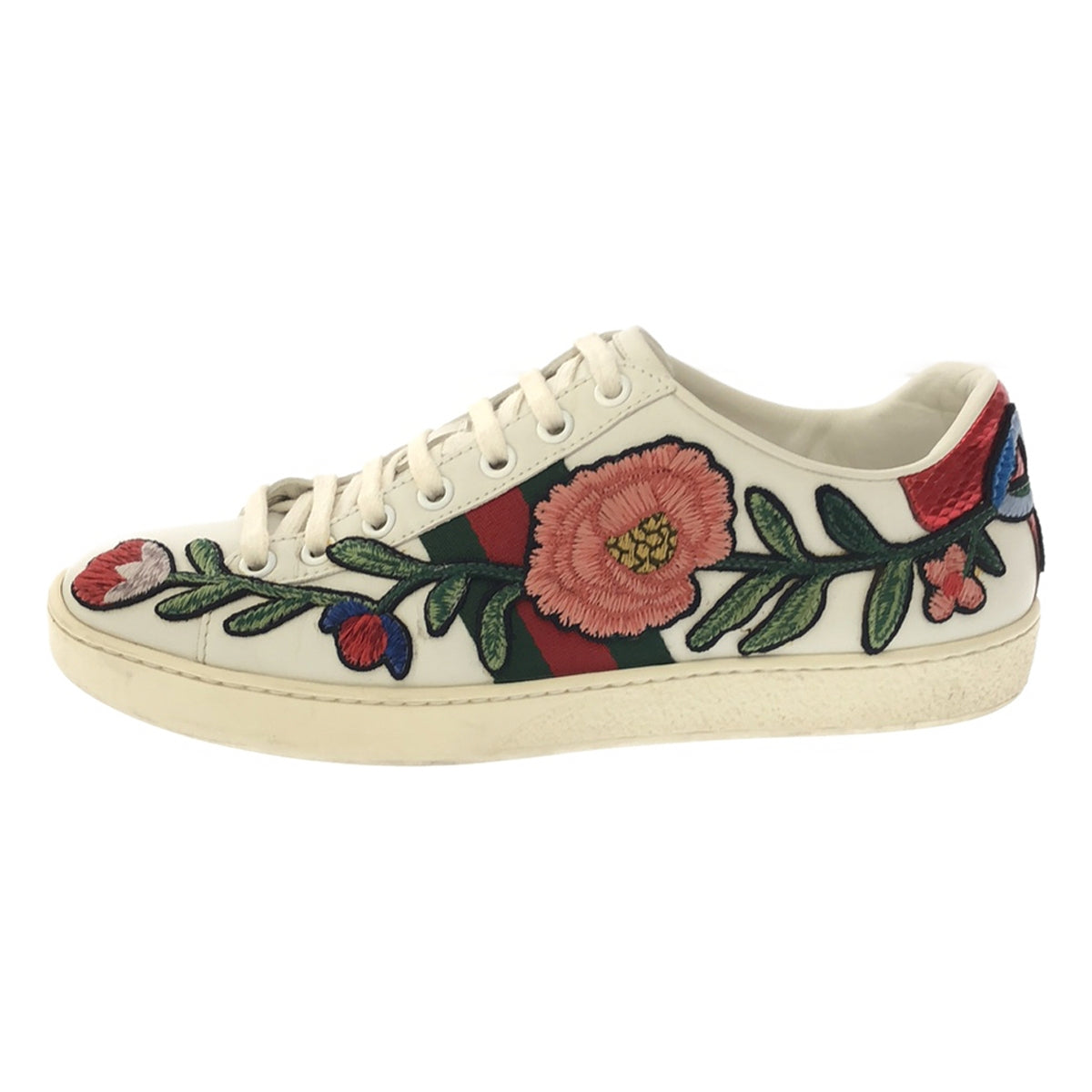 GUCCI | 431917 Sherry Line Floral Embroidery Sneakers | 36 1/2 | Women's