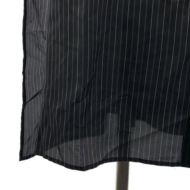 YOHJI YAMAMOTO POUR HOMME / ヨウジヤマモトプールオム | CU ST MESSAGE SCARF BLOUSE / ストライプ ロゴ 変形 オーバーシルエット シャツ | 2 | メンズ