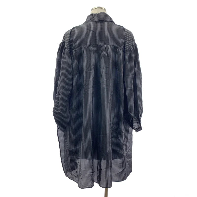 YOHJI YAMAMOTO POUR HOMME / ヨウジヤマモトプールオム | CU ST MESSAGE SCARF BLOUSE / ストライプ ロゴ 変形 オーバーシルエット シャツ | 2 | メンズ