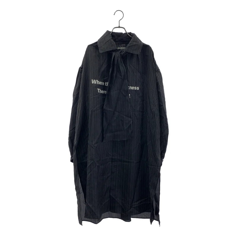 YOHJI YAMAMOTO POUR HOMME / 山本耀司男裝 | CU ST MESSAGE SCARF BLOUSE / 條紋 標誌 變形 寬鬆版型 襯衫 | 2 | 男士