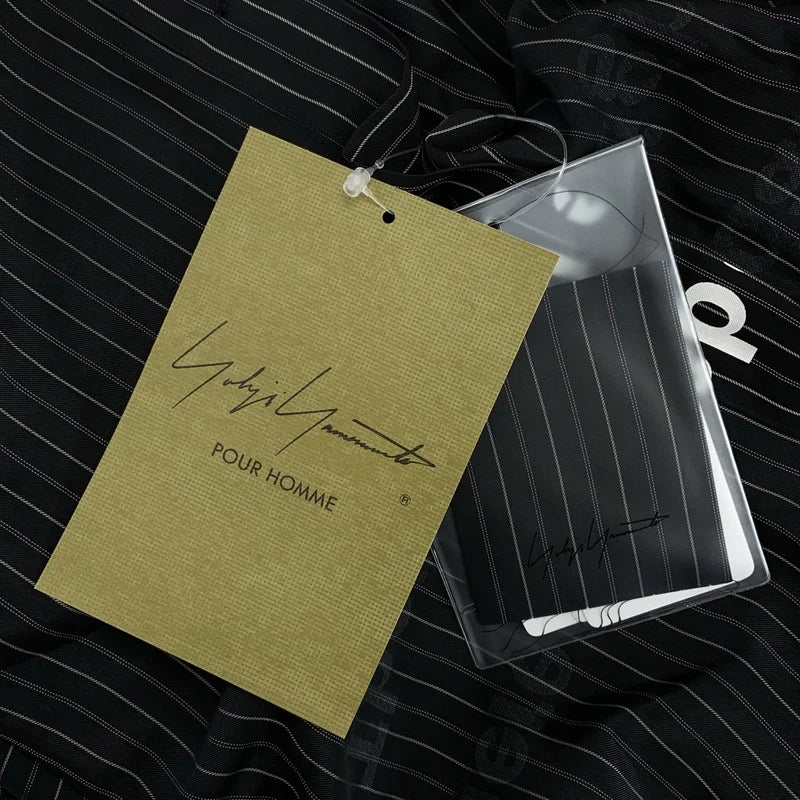 YOHJI YAMAMOTO POUR HOMME / 山本耀司男裝 | CU ST MESSAGE SCARF BLOUSE / 條紋 標誌 變形 寬鬆版型 襯衫 | 2 | 男士