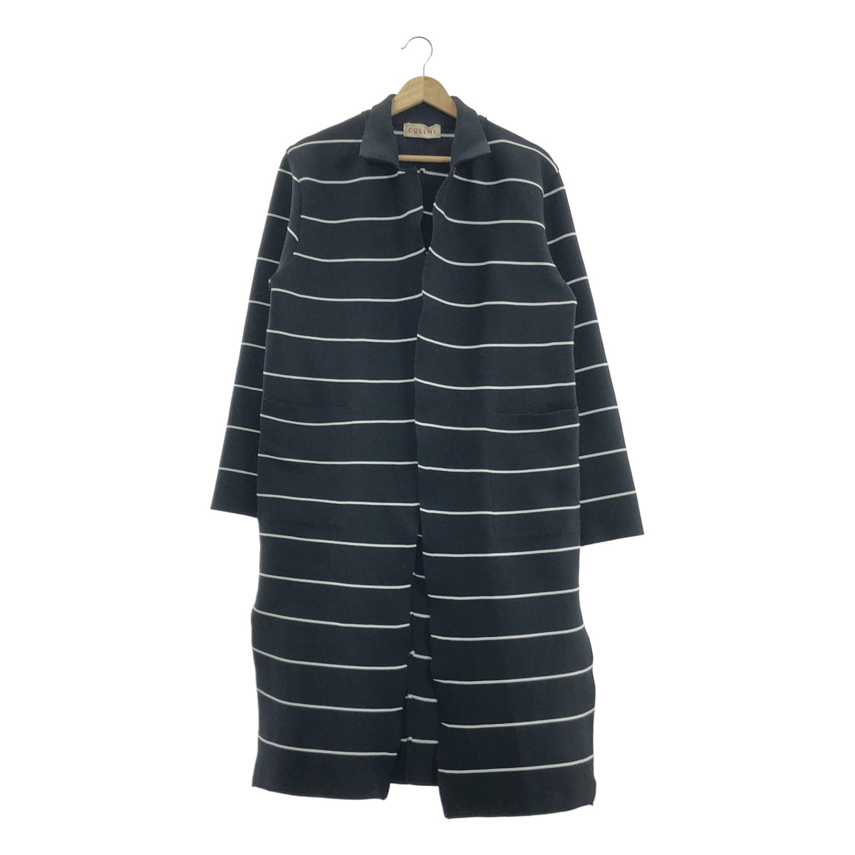 CULLNI | 聚酯針織開衩長版大衣 | 尺寸 1 | 黑/白 | 男款