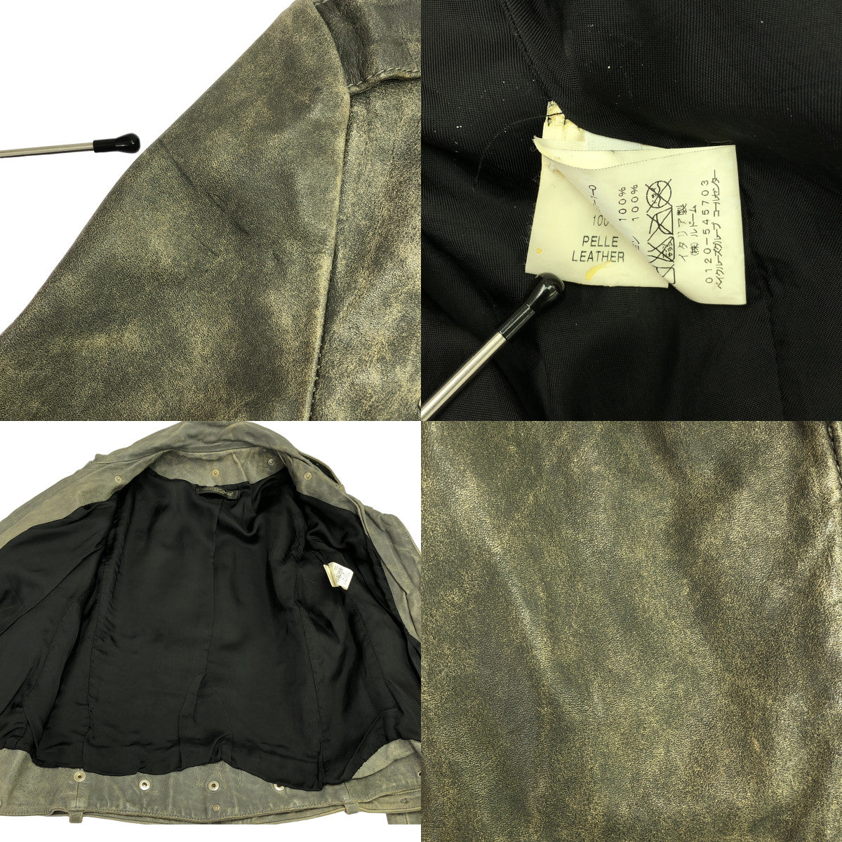 Deuxieme Classe / ドゥーズィエムクラス | 【 GOLDEN GOOSE / ゴールデングース 】 牛革 カウレザー スタッズ ダメージ加工  ダブルライダース ジャケット / 総裏地 | S | グレー系 | レディース