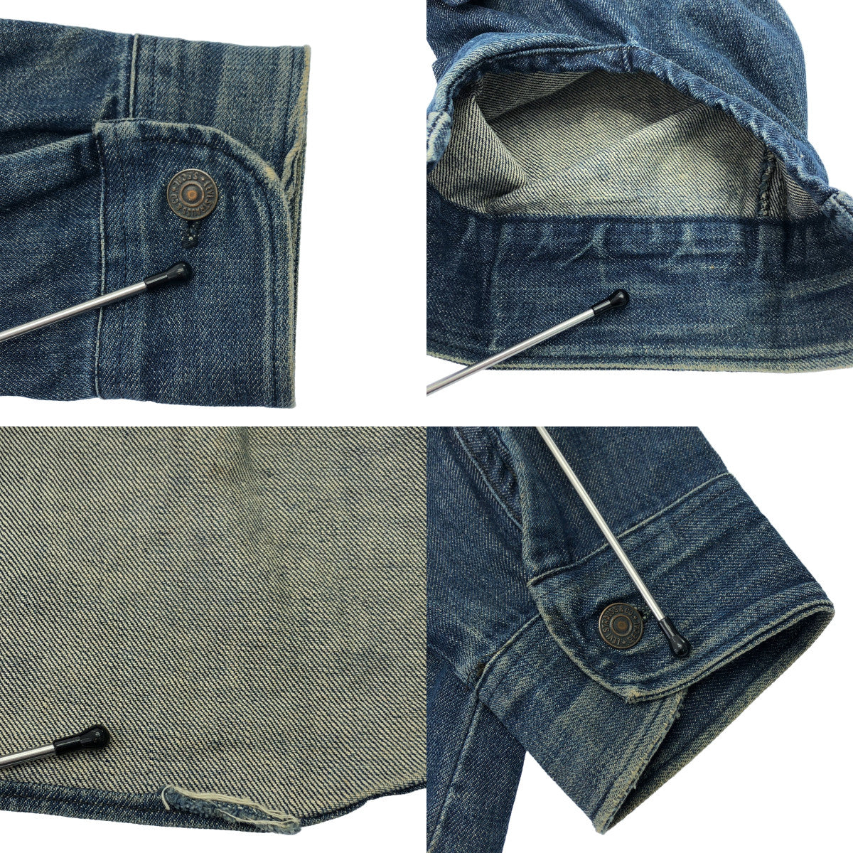 Levi's / 리바이스 | 1970s 빈티지 BIG E 에포렛 짙은 감색 데님 셔츠 재킷 | L | 인디고 | 남성