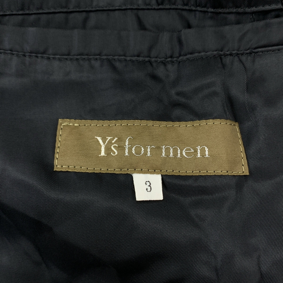 [狀況極佳] Y's 男裝 / 山本耀司 | 2001 秋冬 | 羊毛華達呢繫腰帶單排扣大衣 / 全襯裡 | 尺寸 3 | 黑色 | 男款