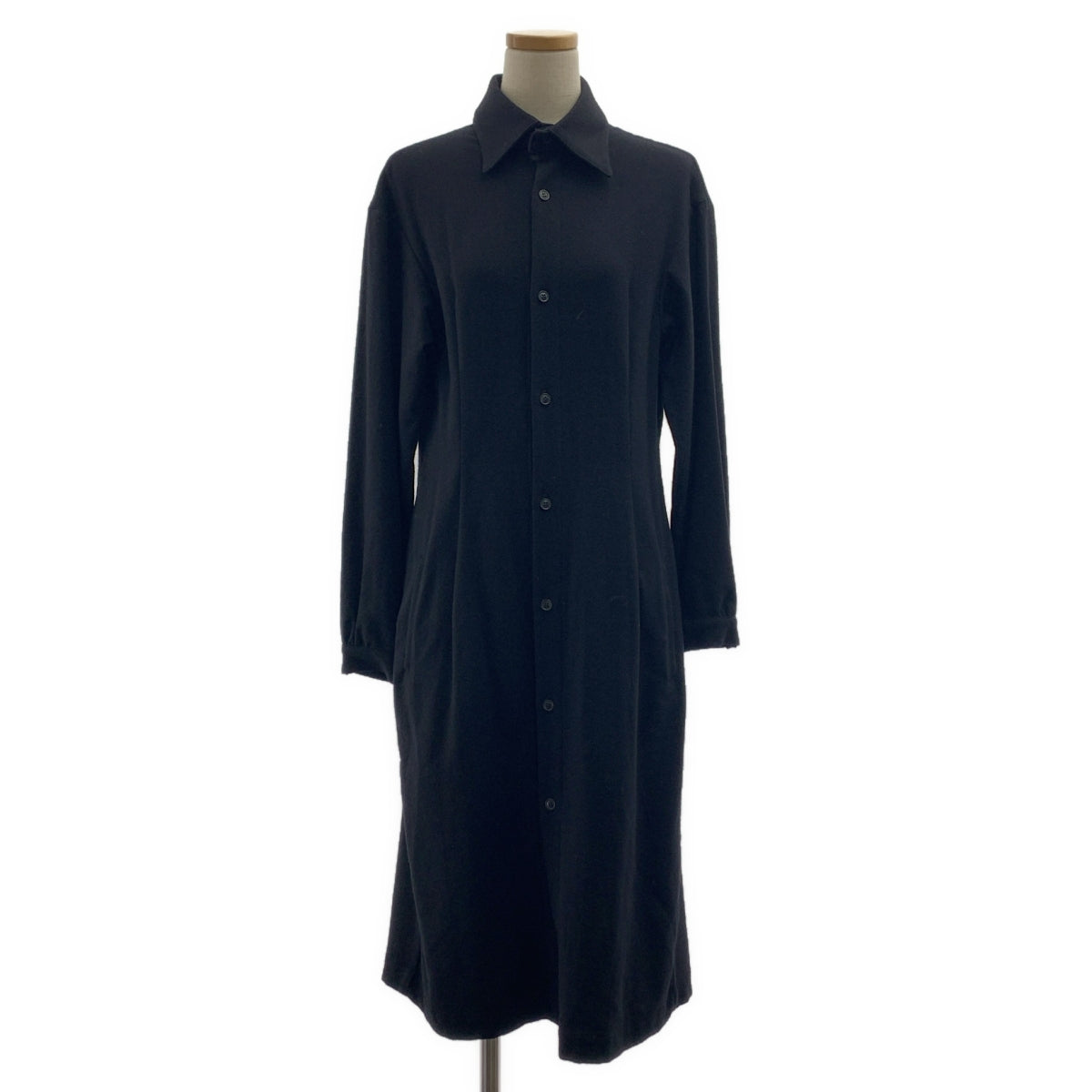 Yohji Yamamoto REGULATION | 羊毛襯衫裙，可拆式領 | 2 碼 | 女款