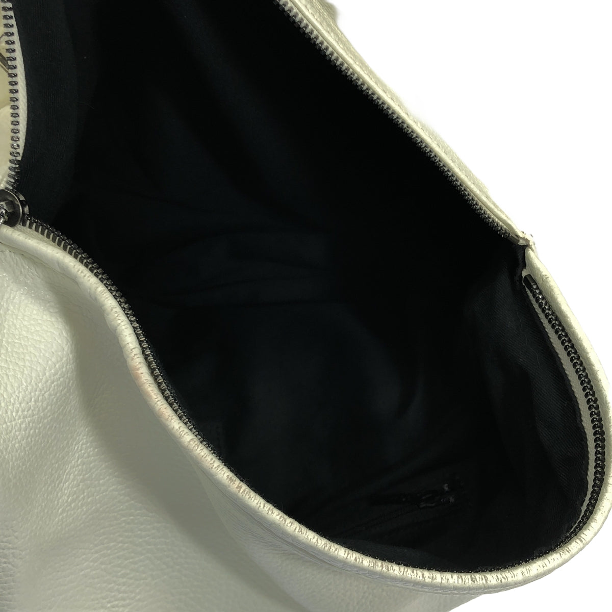 discord Yohji Yamamoto / 디스코드 요우지 야마모토 | YBAGPACK 10th limited / 소가죽 카우레자 로고 배낭 배낭 / 유니섹스 | 화이트 | 남성
