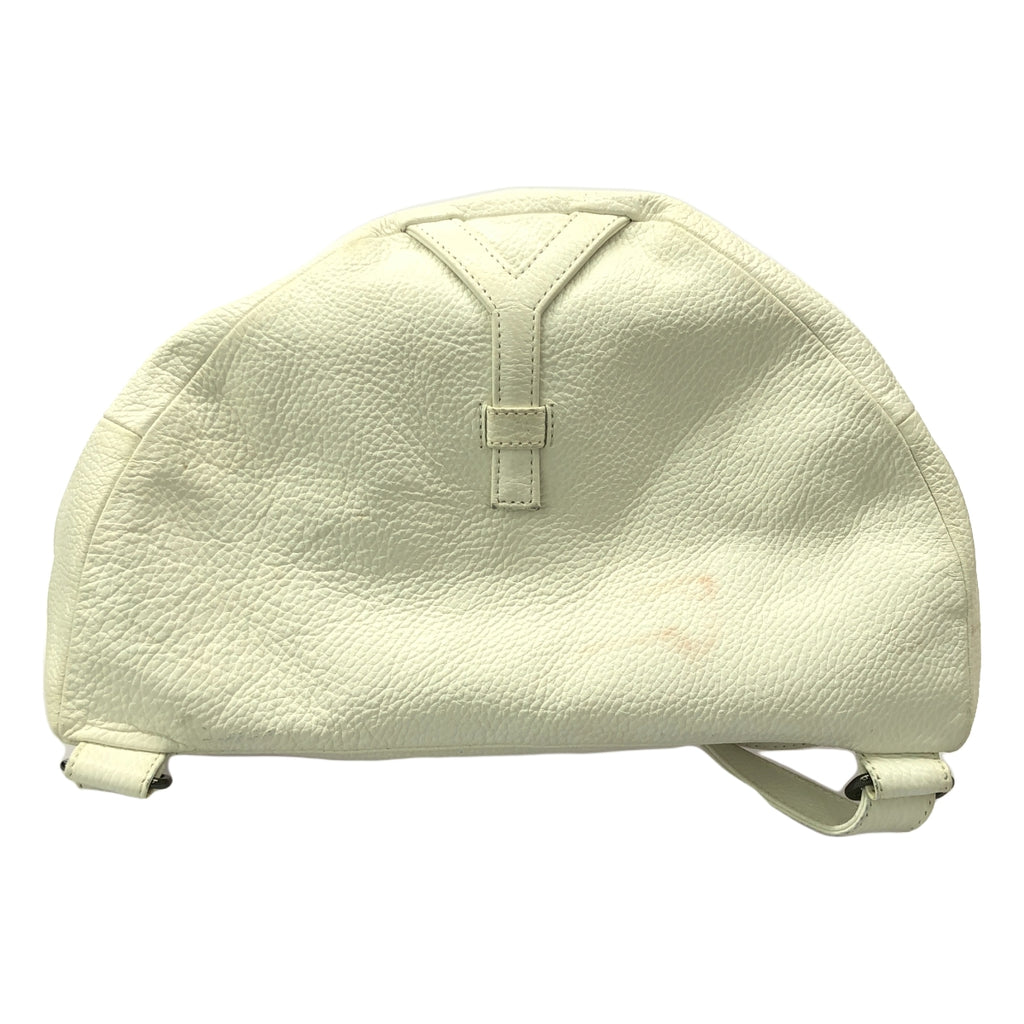 discord Yohji Yamamoto / 디스코드 요우지 야마모토 | YBAGPACK 10th limited / 소가죽 카우레자 로고 배낭 배낭 / 유니섹스 | 화이트 | 남성