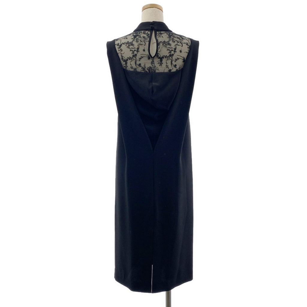 Mame Kurogouchi / 마메쿠로고우치 | 2024AW | Acetate Polyester Floral Lace-Collar Sleeveless Dress / 꽃 엠브로이드 레이스 드레스 원피스 / 안감 포함 | 1 | 여성