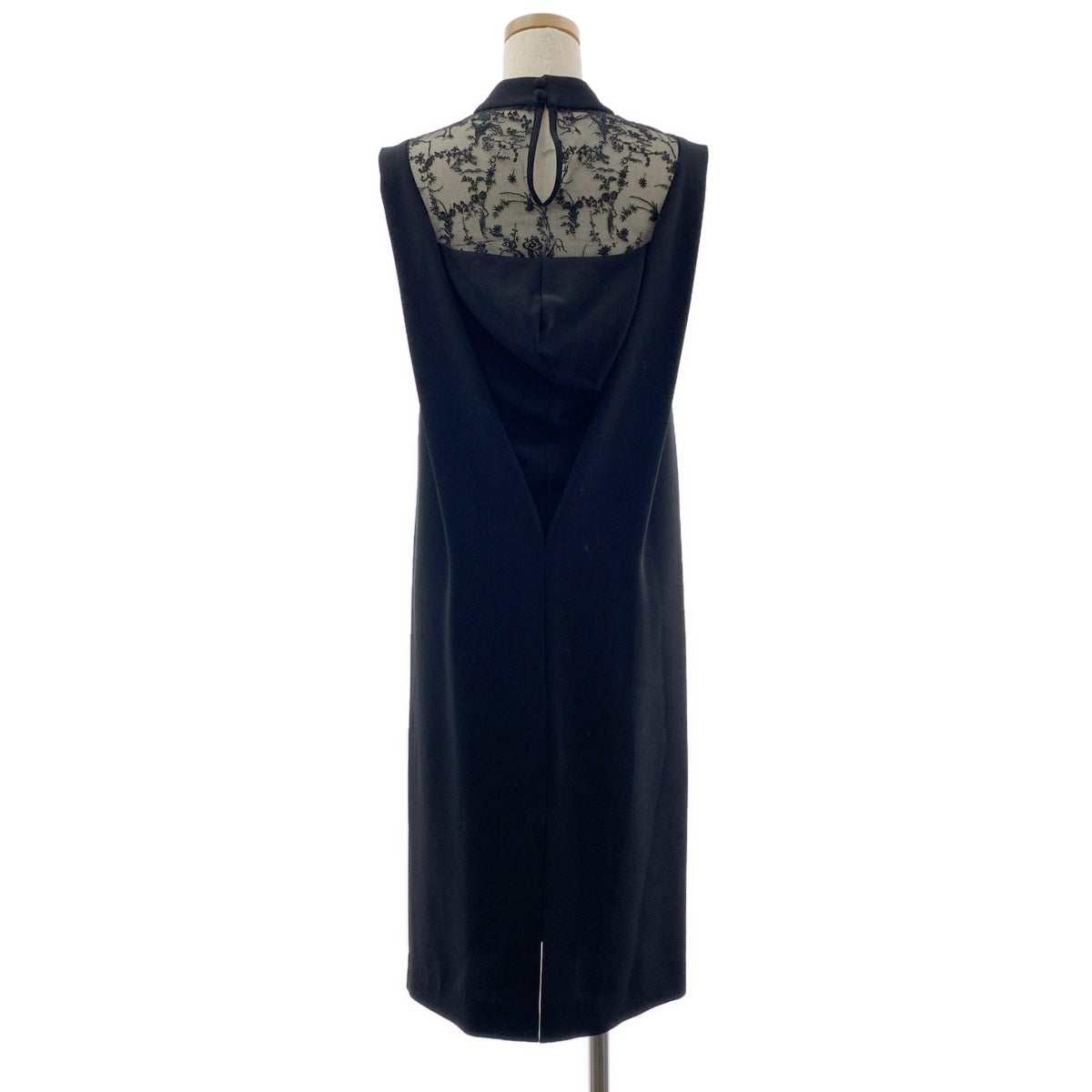 Mame Kurogouchi / 마메쿠로고우치 | 2024AW | Acetate Polyester Floral Lace-Collar Sleeveless Dress / 꽃 엠브로이드 레이스 드레스 원피스 / 안감 포함 | 1 | 여성