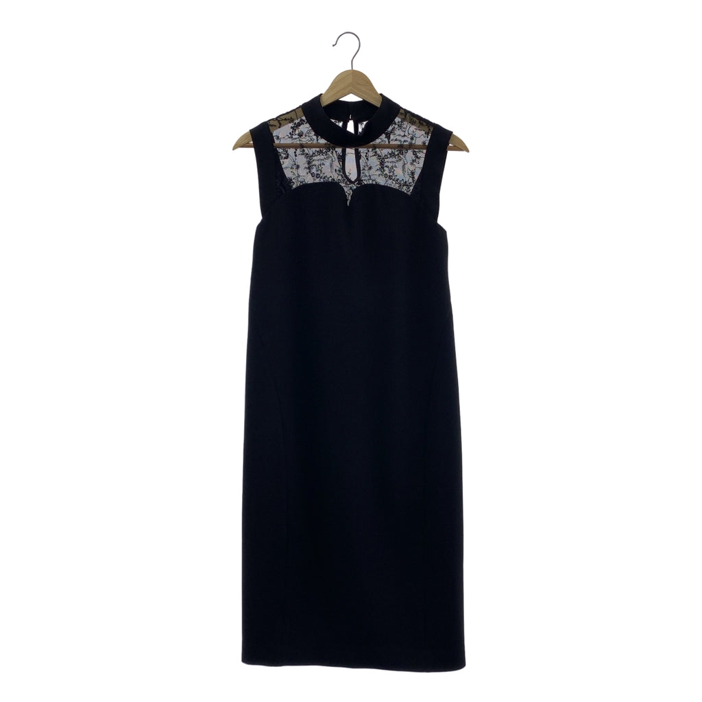 Mame Kurogouchi / 마메쿠로고우치 | 2024AW | Acetate Polyester Floral Lace-Collar Sleeveless Dress / 꽃 엠브로이드 레이스 드레스 원피스 / 안감 포함 | 1 | 여성