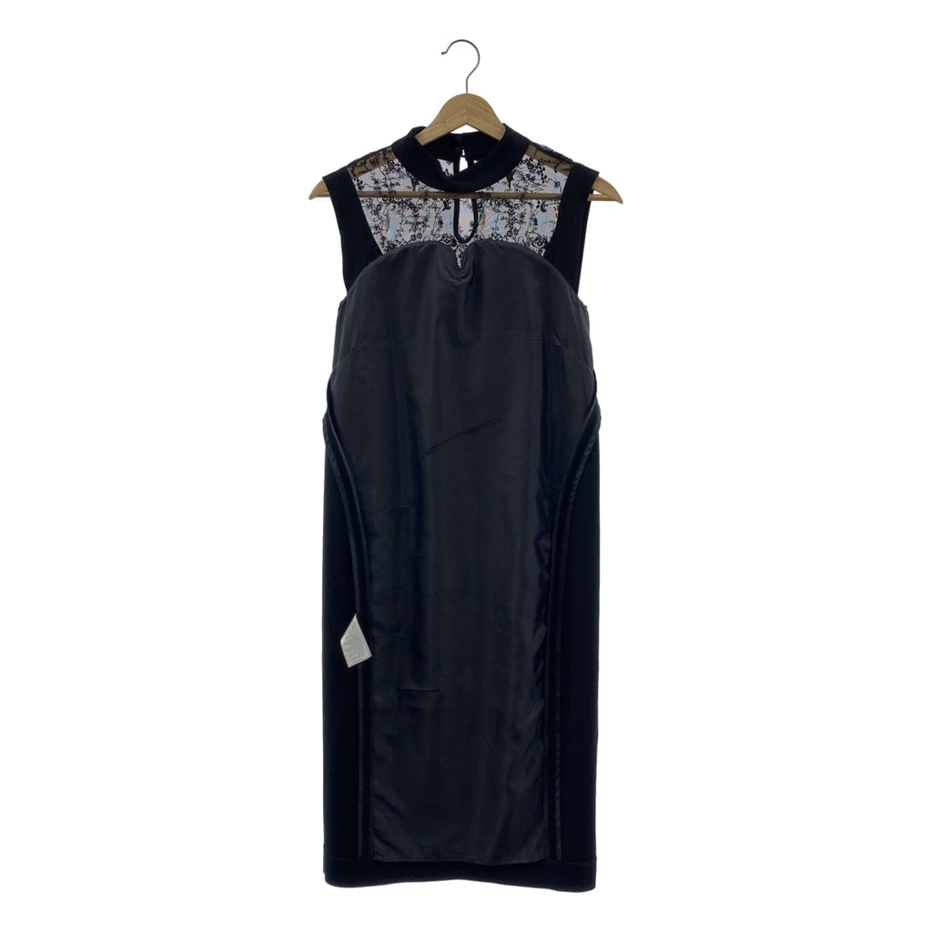 Mame Kurogouchi / 마메쿠로고우치 | 2024AW | Acetate Polyester Floral Lace-Collar Sleeveless Dress / 꽃 엠브로이드 레이스 드레스 원피스 / 안감 포함 | 1 | 여성