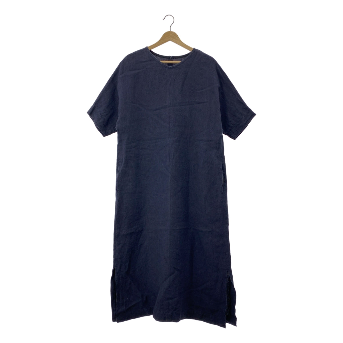 PLAIN PEOPLE | 亞麻蝙蝠袖洋裝 | 尺寸 2 | 海軍藍 | 女款