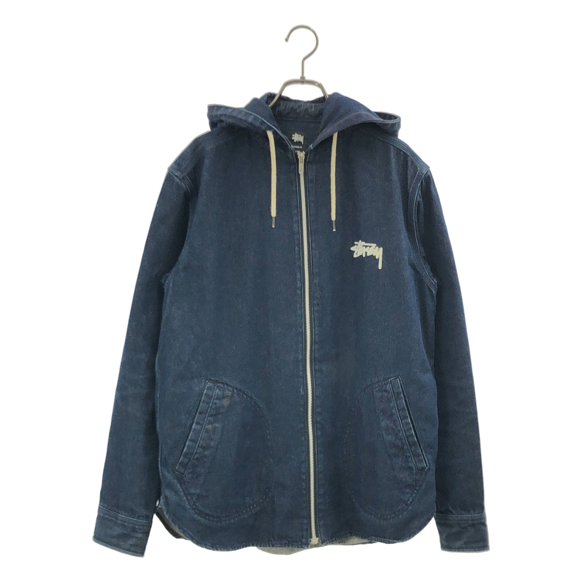 STUSSY | STAND FIRM 背面 Logo 連帽牛仔襯衫外套 | L 碼 |