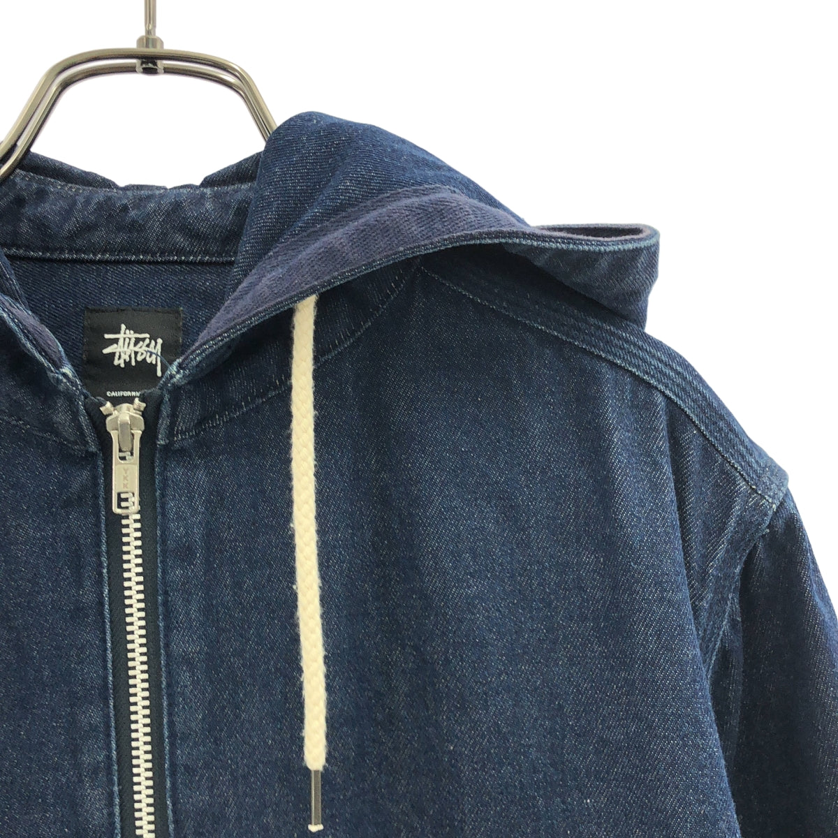 STUSSY | STAND FIRM 背面 Logo 連帽牛仔襯衫外套 | L 碼 |