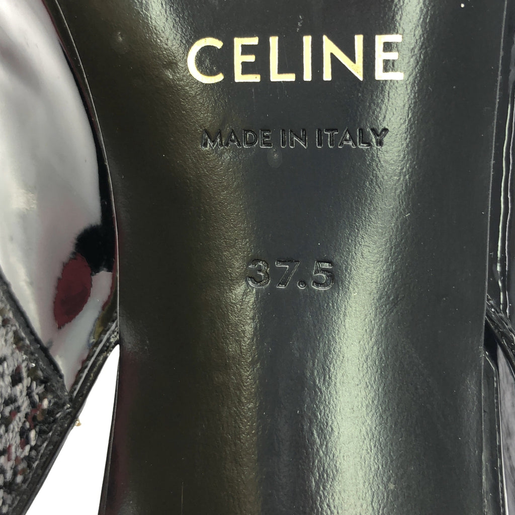 CELINE / 셀린느 | 특허 가죽 슬링백 펌프 | 37.5 | 블랙 | 여성
