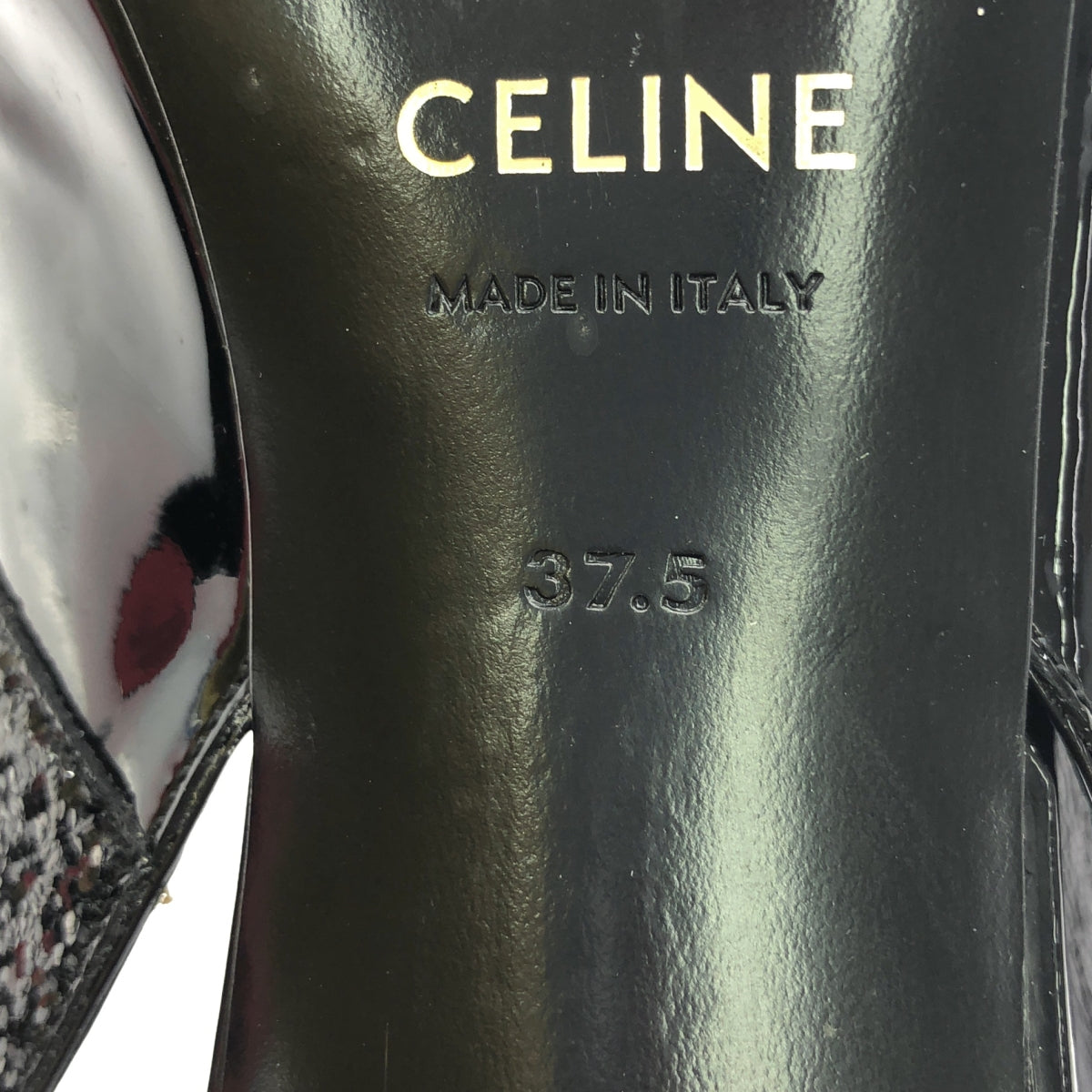 CELINE / 셀린느 | 특허 가죽 슬링백 펌프 | 37.5 | 블랙 | 여성