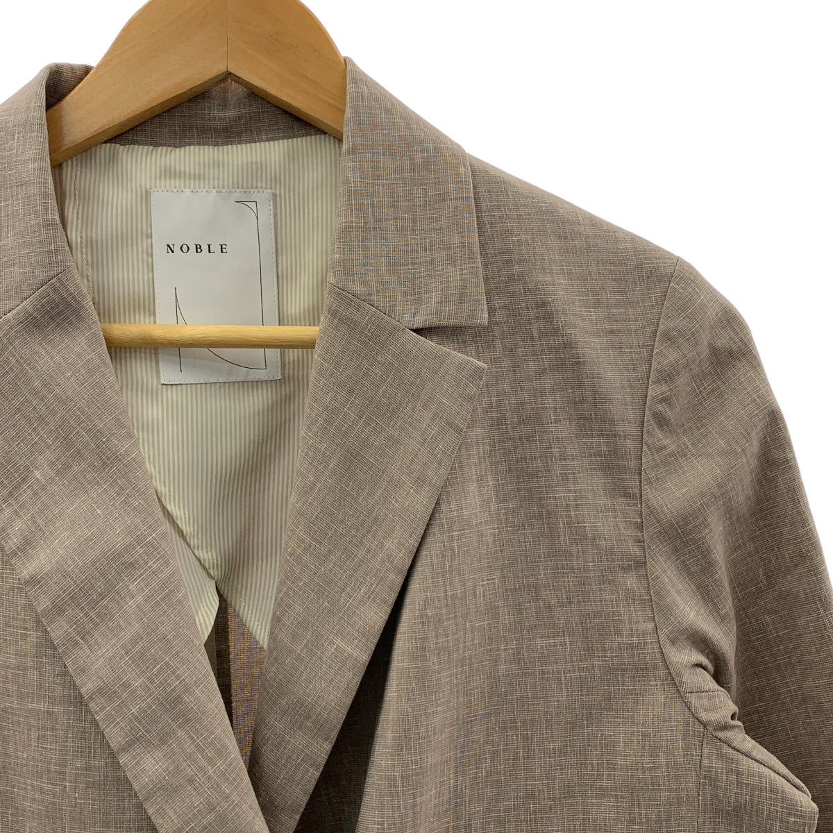 NOBLE / 노블 | 골드 버튼 대마 스트레치 더블 브레스트 재킷 | F | 여성