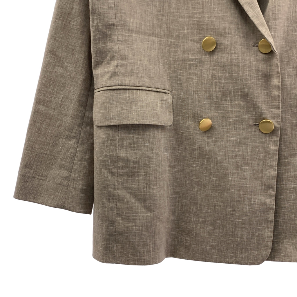 NOBLE / 노블 | 골드 버튼 대마 스트레치 더블 브레스트 재킷 | F | 여성