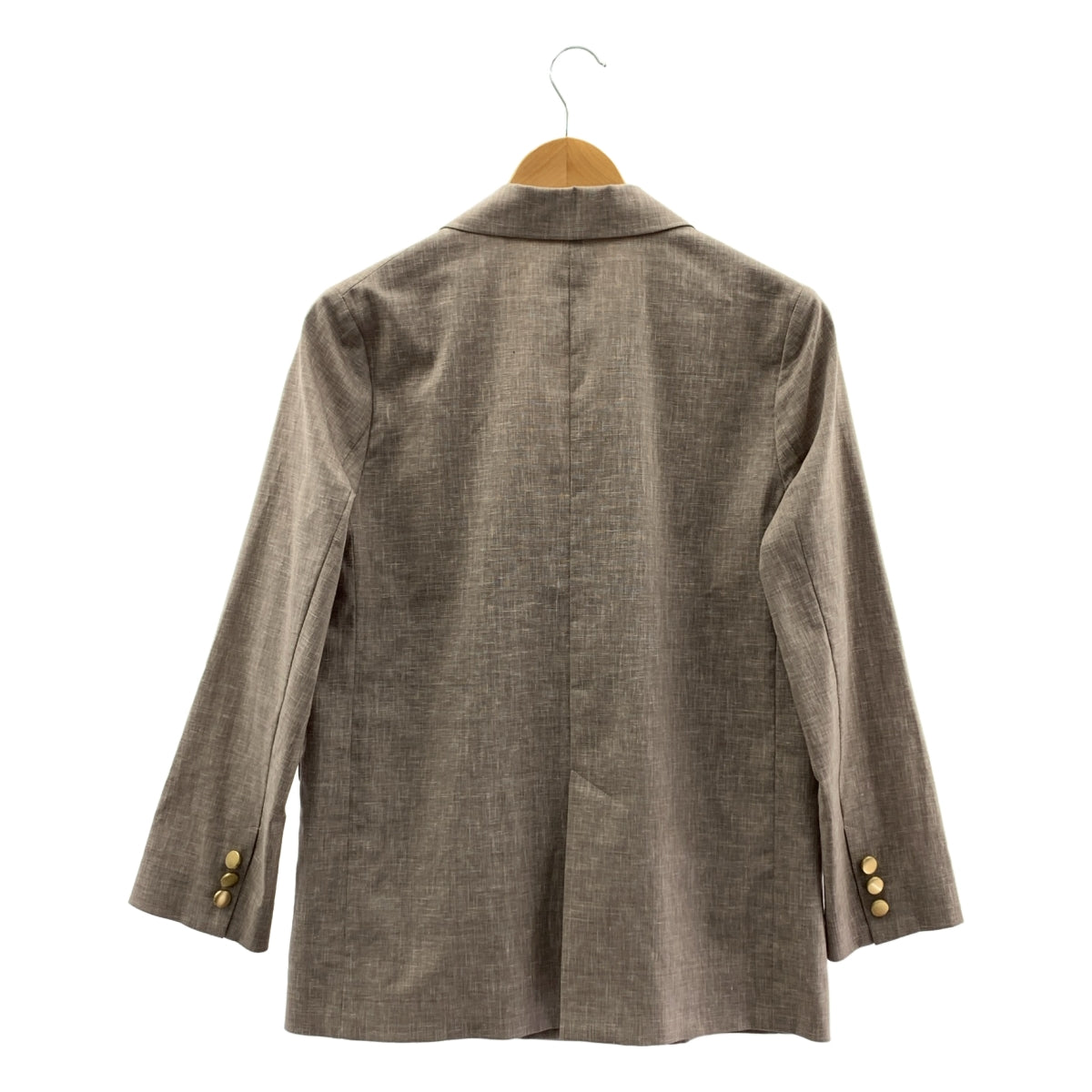 NOBLE / 노블 | 골드 버튼 대마 스트레치 더블 브레스트 재킷 | F | 여성