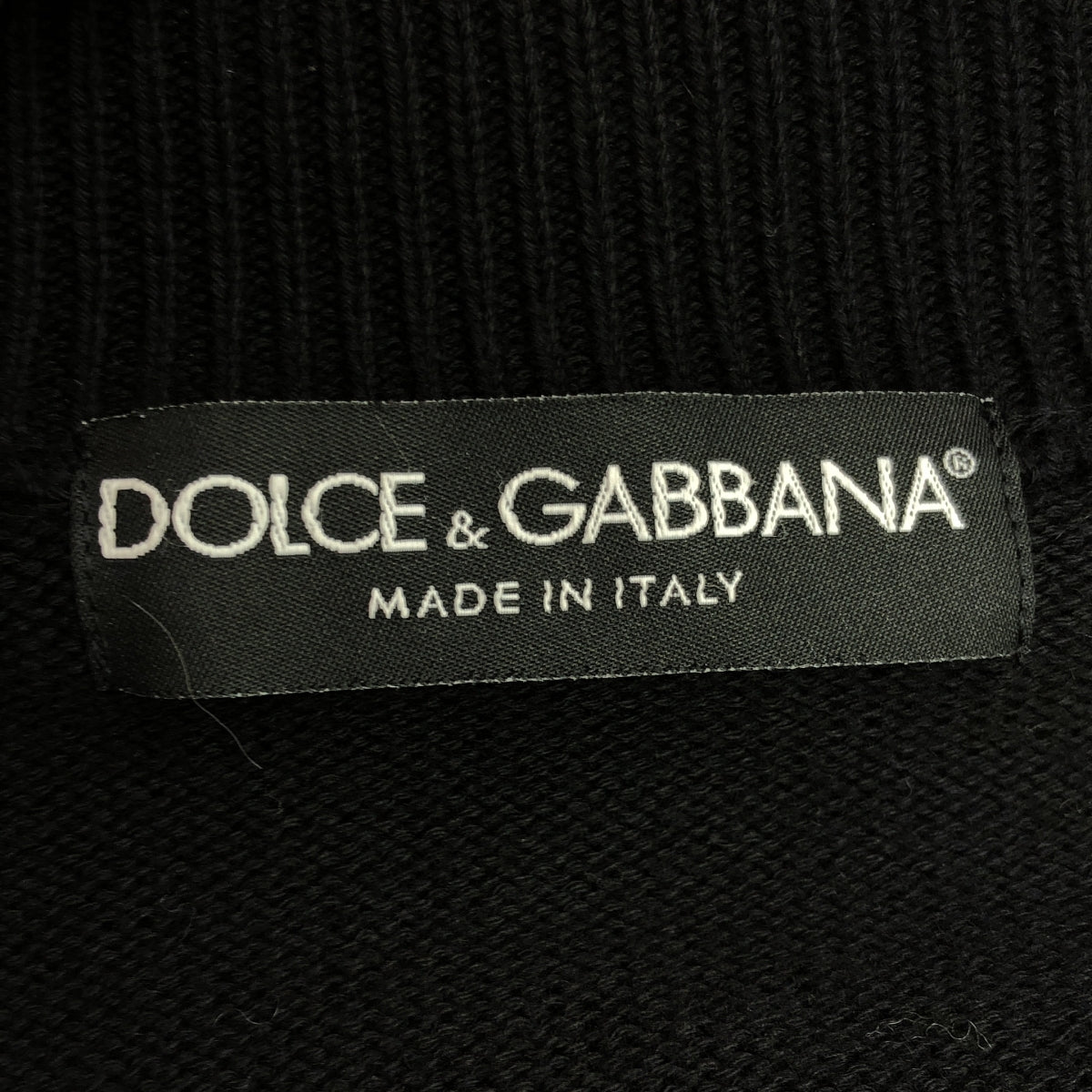 DOLCE &amp; GABBANA / 돌체 &amp; 가바나 돌가바 | 코튼 캐시미어 혼합 리브 드라이버 니트 | 44 | 블랙 | 남성