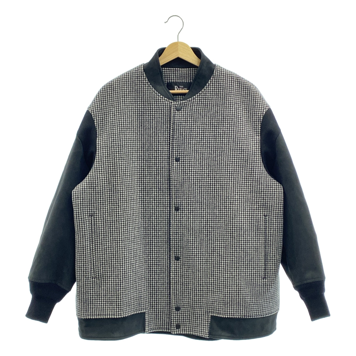 THE RERACS | 混合材質格紋寬鬆外套 | F 碼 | 黑色/灰色 | 女款