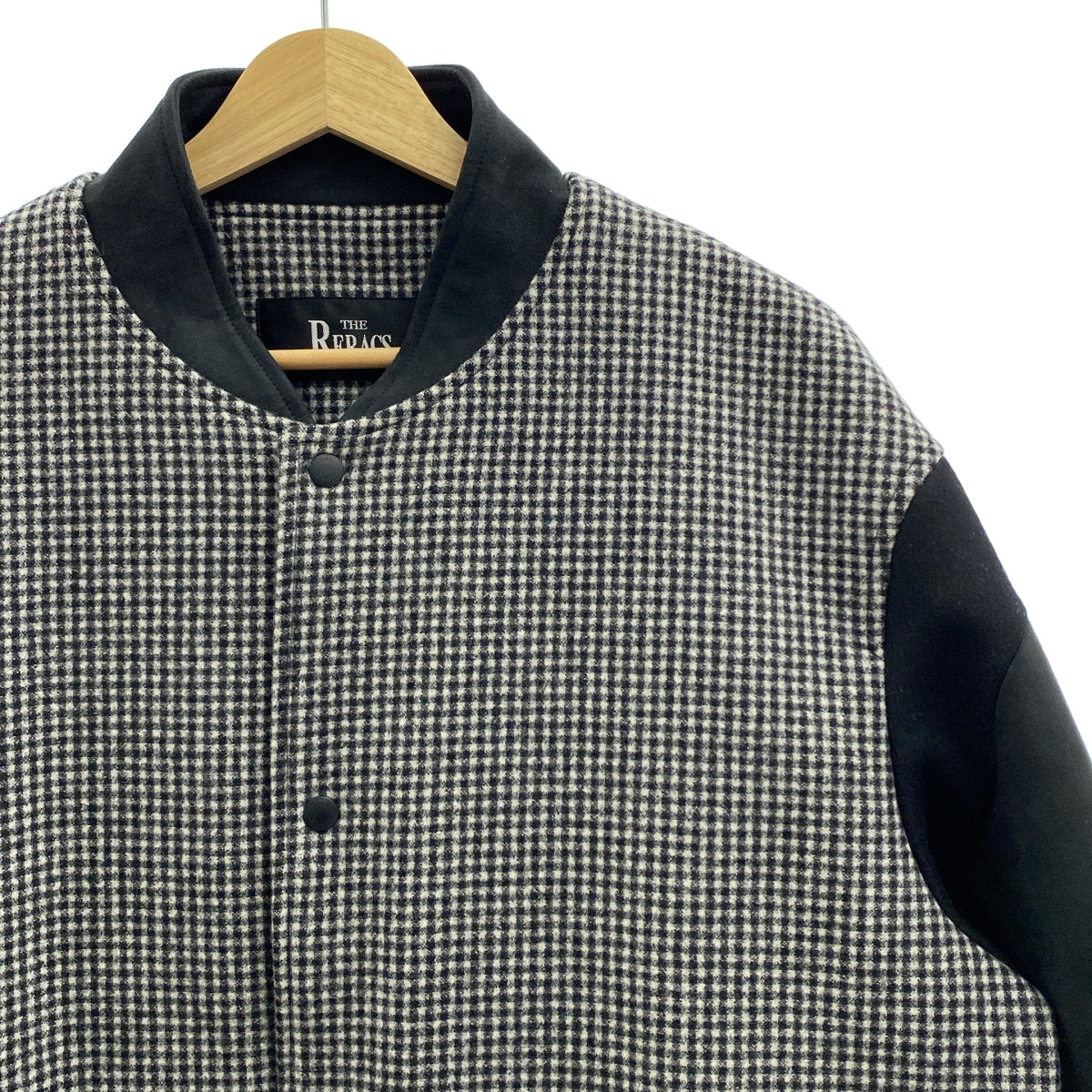 THE RERACS | 混合材質格紋寬鬆外套 | F 碼 | 黑色/灰色 | 女款