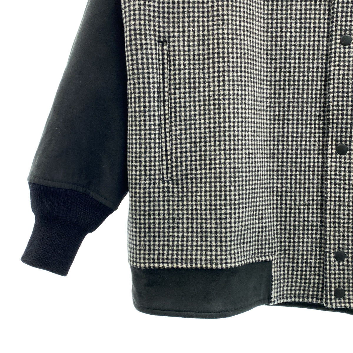 THE RERACS | 混合材質格紋寬鬆外套 | F 碼 | 黑色/灰色 | 女款