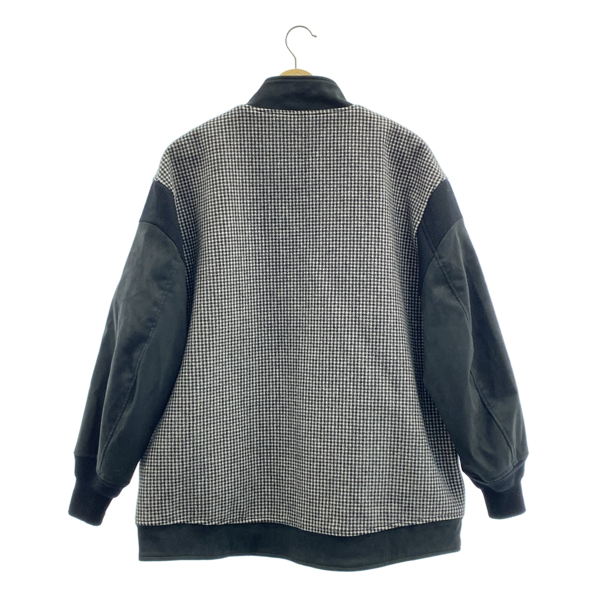 THE RERACS | 混合材質格紋寬鬆外套 | F 碼 | 黑色/灰色 | 女款