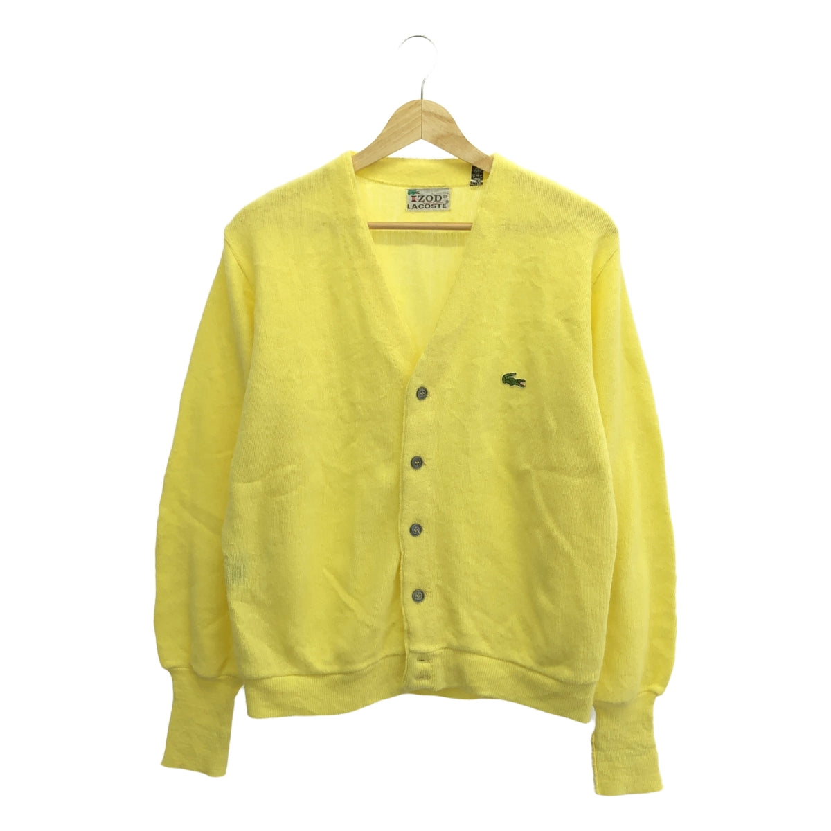 VINTAGE / ヴィンテージ古着 | 推定1970s～ IZOD LACOSTE ワッペン ニット カーディガン | S | イエロー | レディース