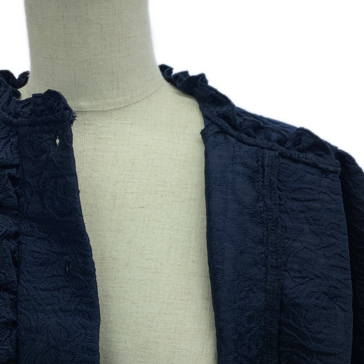 [新] 簡姐妹 | 2020春夏 |荷葉邊蕾絲長袖迷你連身裙 | S |海軍 |女性的