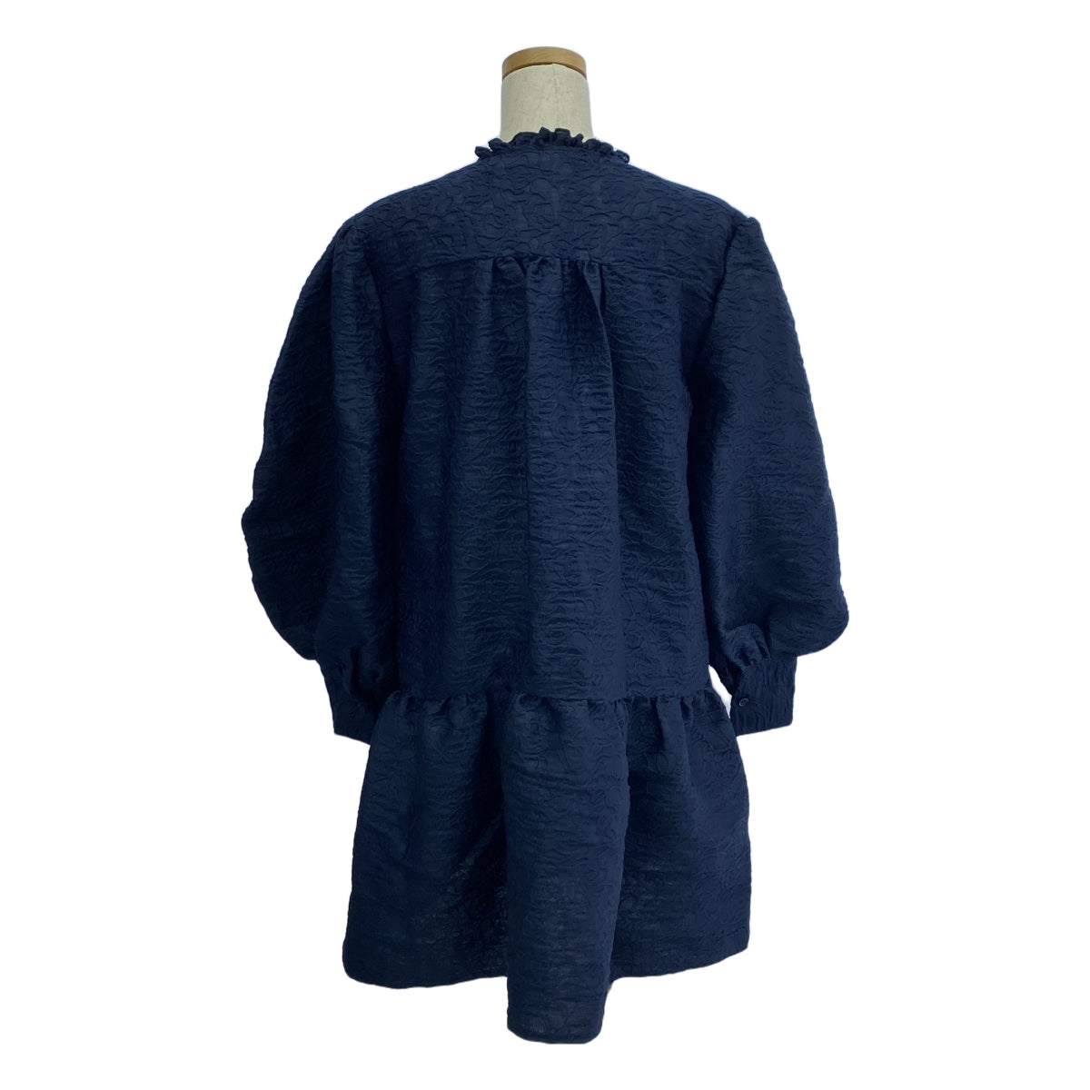 [新] 簡姐妹 | 2020春夏 |荷葉邊蕾絲長袖迷你連身裙 | S |海軍 |女性的