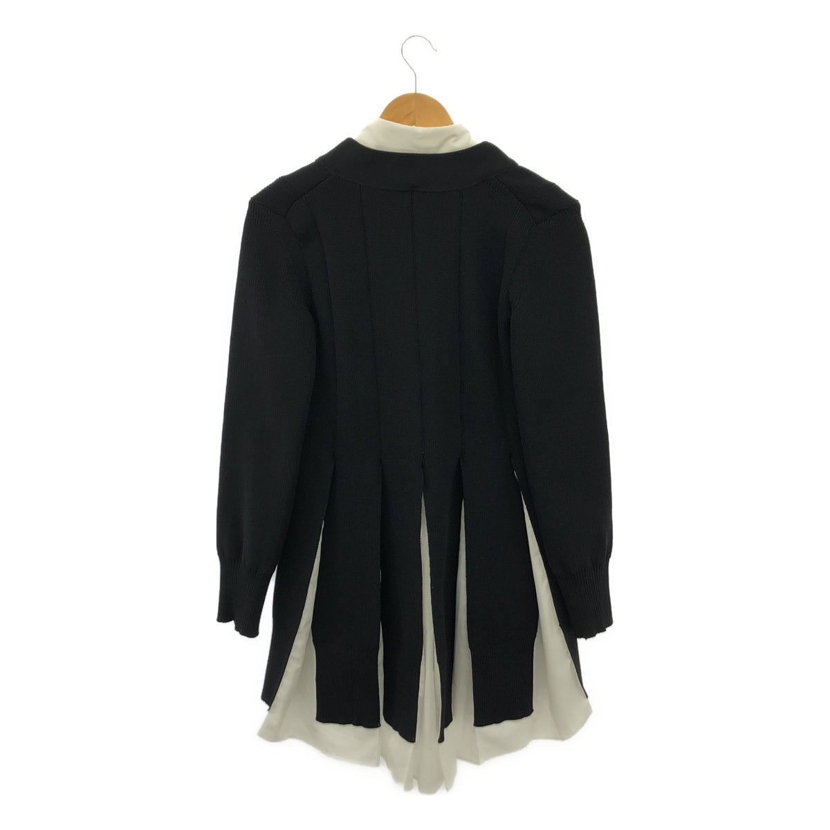 【美品】  sacai / サカイ | 2023AW | Knit x Cotton Poplin Dress ニット コットンポプリン ドッキング ドレス ワンピース | 1 | ネイビー | レディース