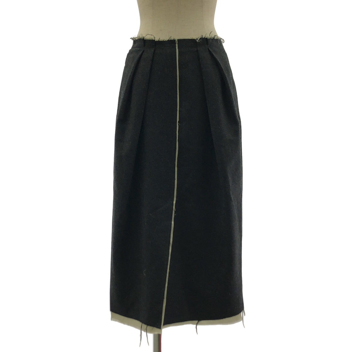 DRIES VAN NOTEN / ドリスヴァンノッテン | ウール カットオフ レイヤード ロングスカート | 36 | レディース