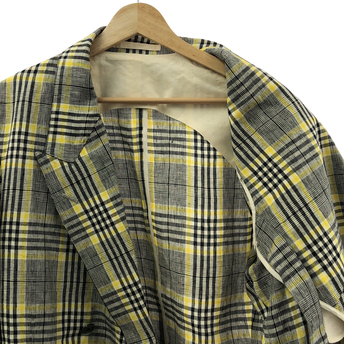 JUN MIKAMI / 준미카미 | 린넨 체크 무늬 테일러드 재킷 |