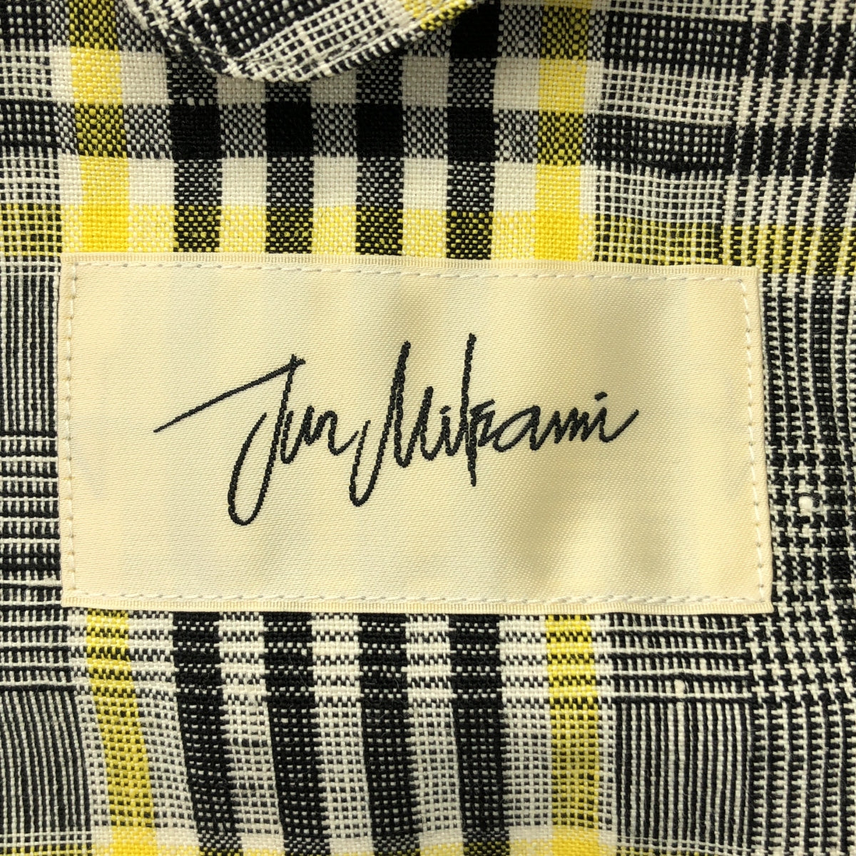 JUN MIKAMI / 준미카미 | 린넨 체크 무늬 테일러드 재킷 |