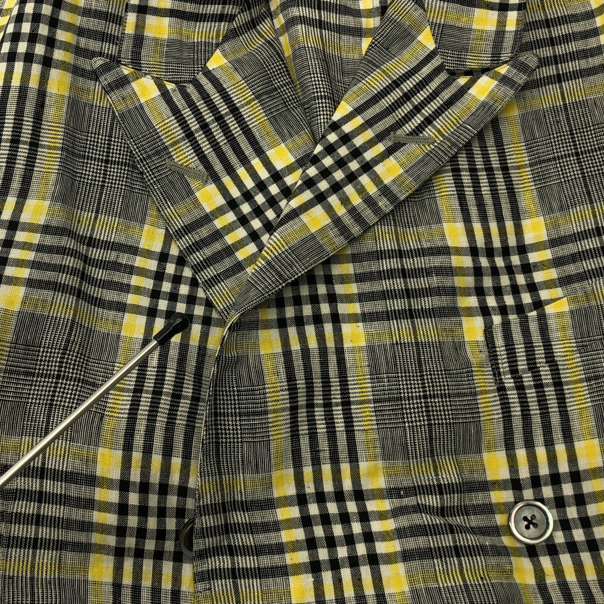 JUN MIKAMI / 준미카미 | 린넨 체크 무늬 테일러드 재킷 |