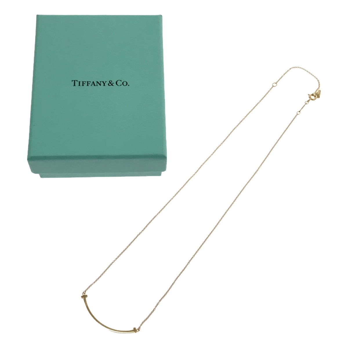 【美品】  Tiffany & Co / ティファニー | Au750 K18YG Tスマイル ネックレス スモール | ゴールド | レディース