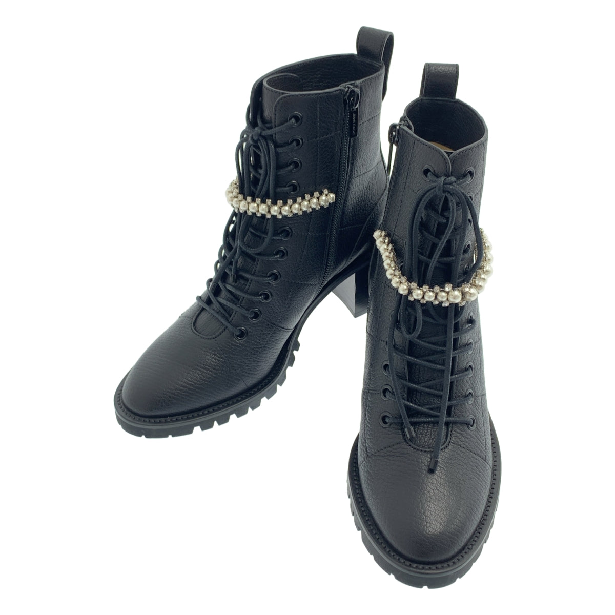 JIMMY CHOO / 지미추 | CRUZ FLAT 가죽 레이스 업 부츠 | 37 1/2 |