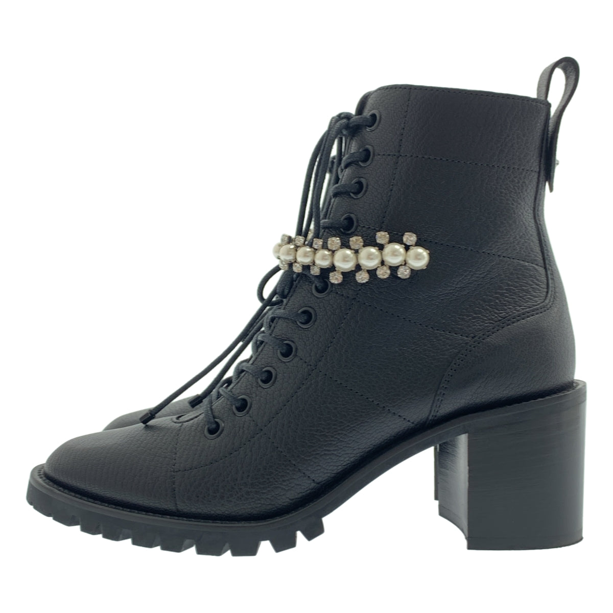 JIMMY CHOO / 지미추 | CRUZ FLAT 가죽 레이스 업 부츠 | 37 1/2 |