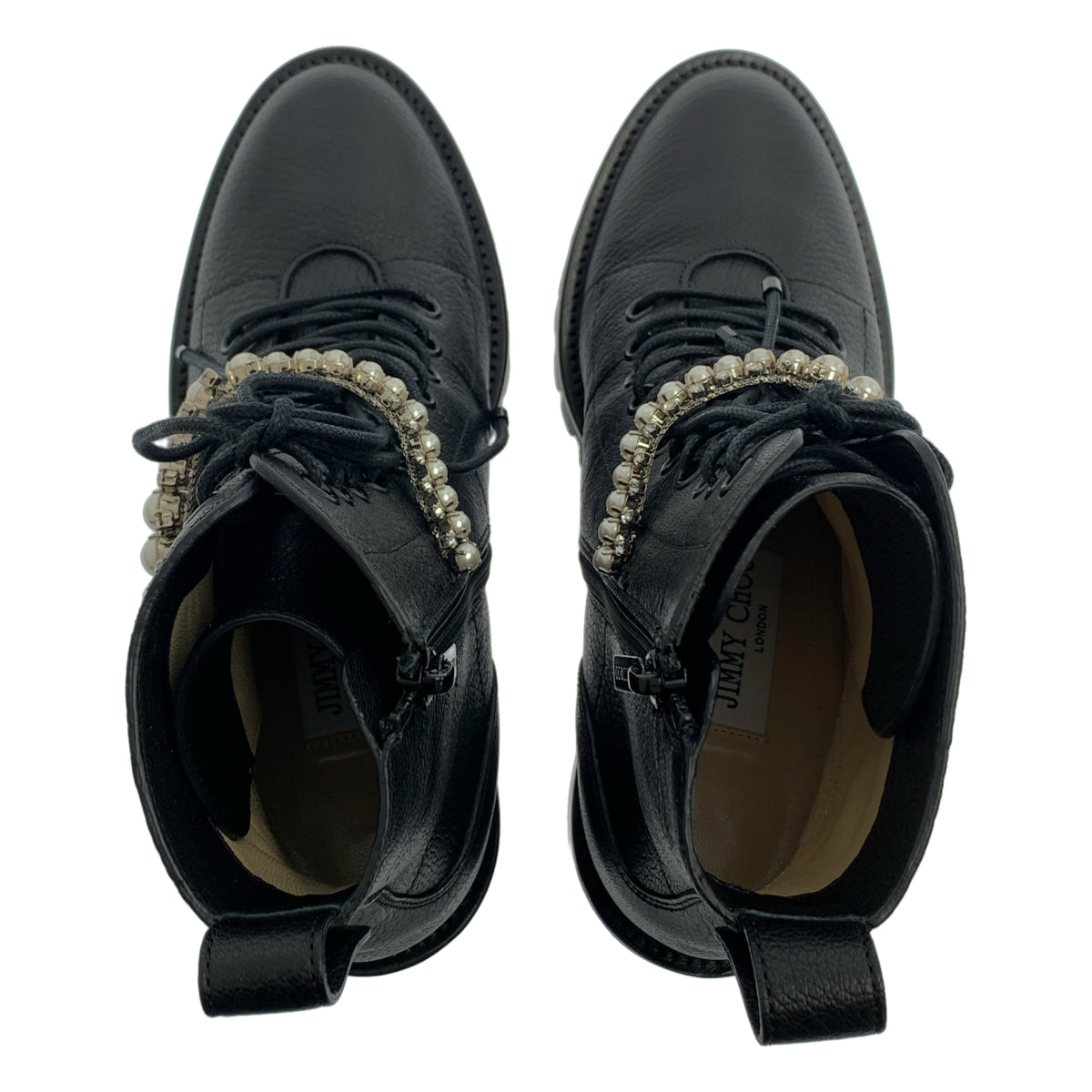 JIMMY CHOO / 지미추 | CRUZ FLAT 가죽 레이스 업 부츠 | 37 1/2 |