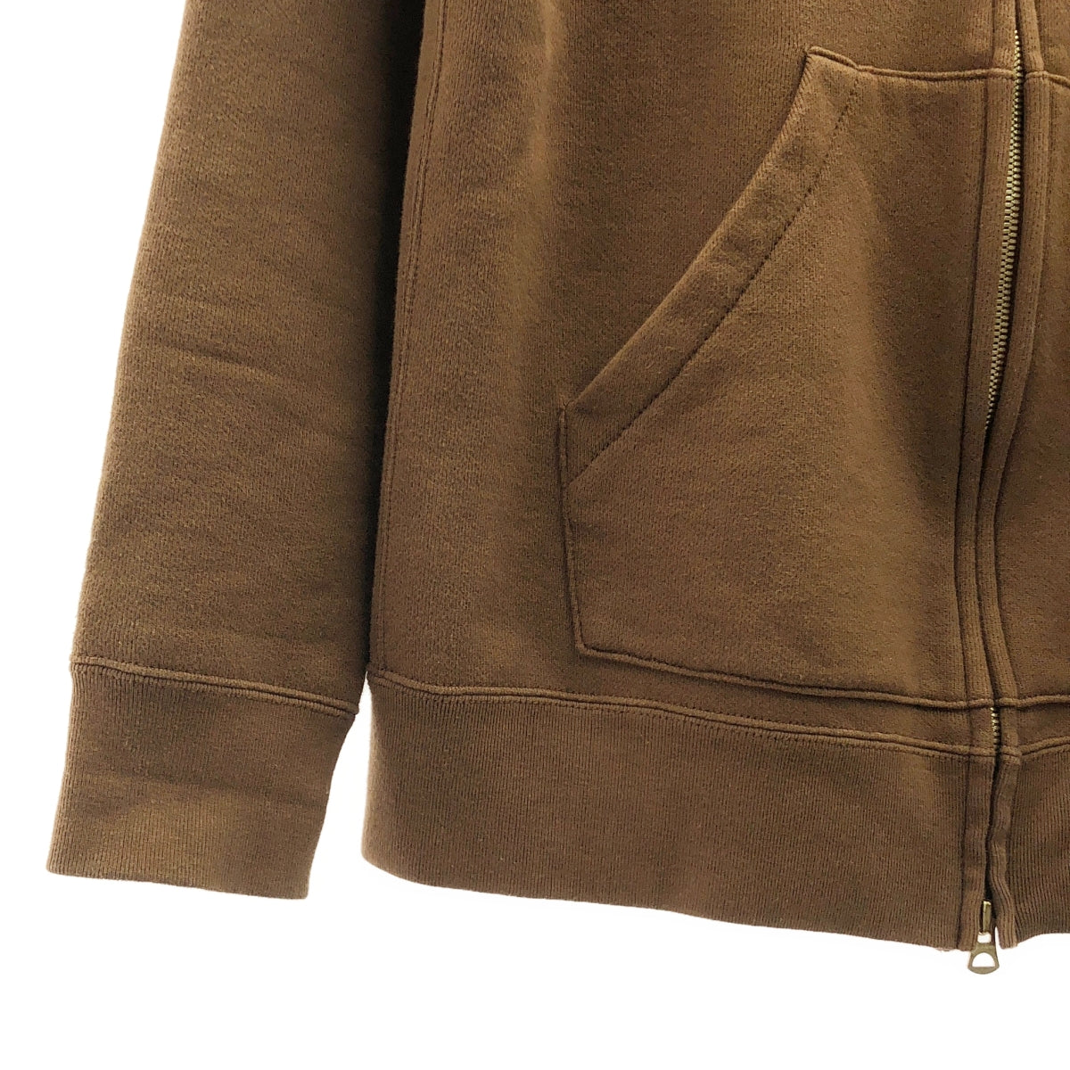 STAMMBAUM / シュタンバウム | SUVIN COTTON スウェット ジップパーカー | S | ブラウン | メンズ