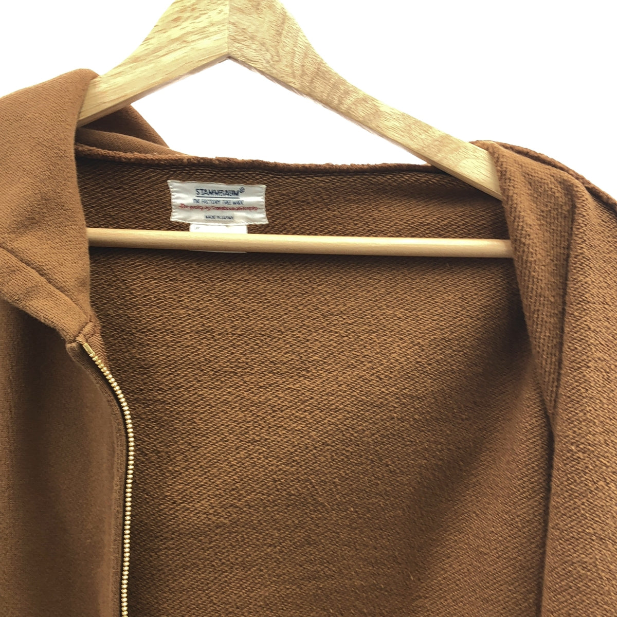 STAMMBAUM / シュタンバウム | SUVIN COTTON スウェット ジップパーカー | S | ブラウン | メンズ