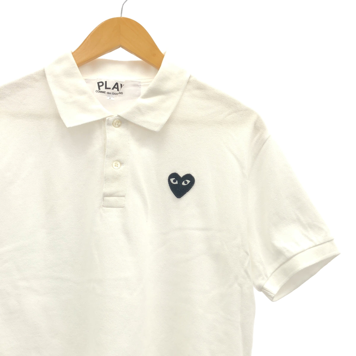 玩 COMME des GARÇONS |公元2007年|心形貼片珠地佈 Polo 衫 | SHOPBOP L 號 |