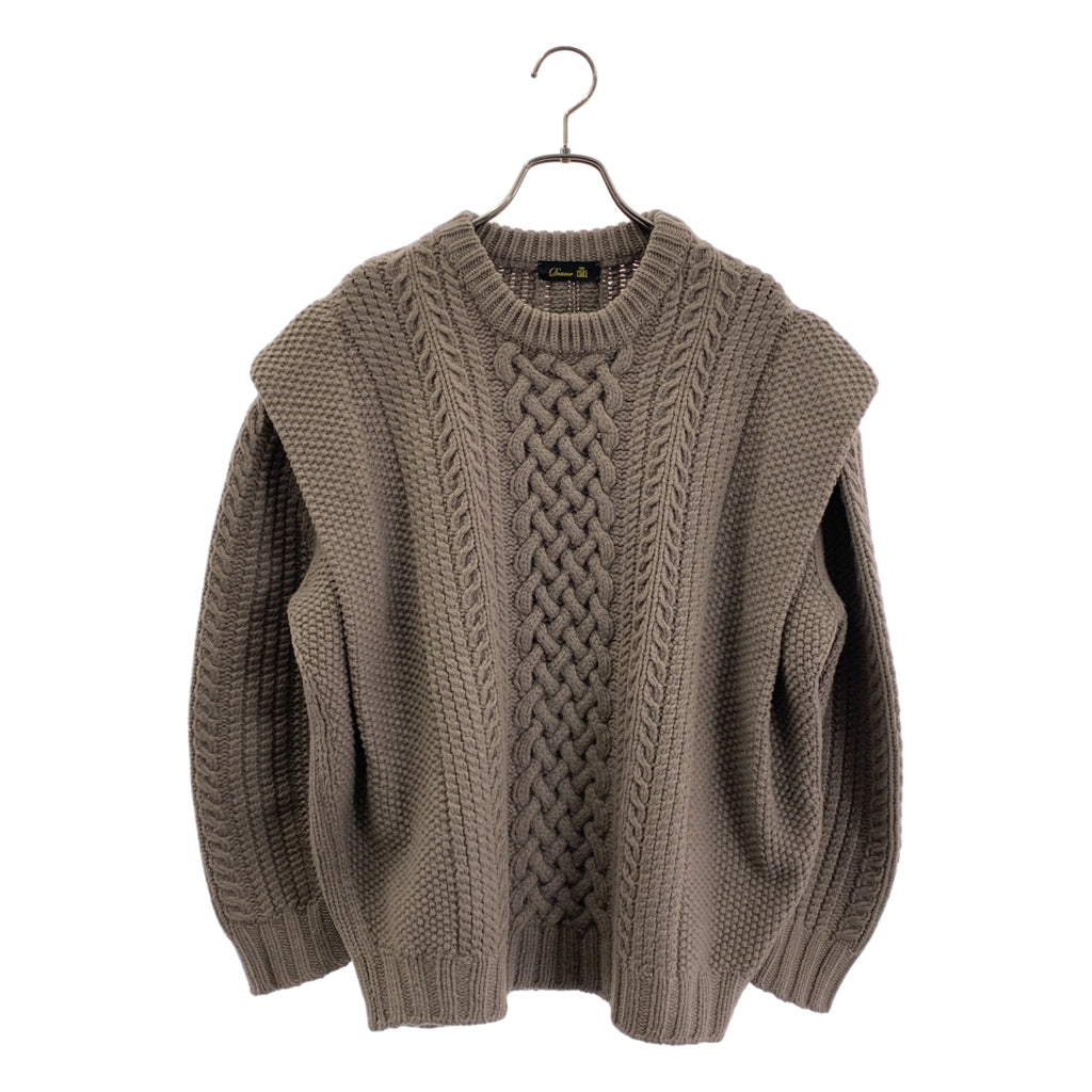 Drawer / ドゥロワー | ウール カシミヤ アラン編み クルーネックニット |