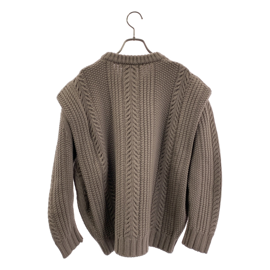 Drawer / ドゥロワー | ウール カシミヤ アラン編み クルーネックニット |