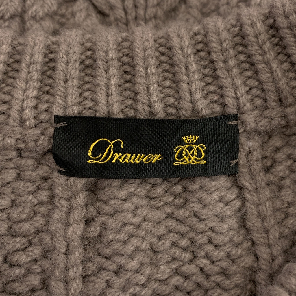 Drawer / ドゥロワー | ウール カシミヤ アラン編み クルーネックニット |